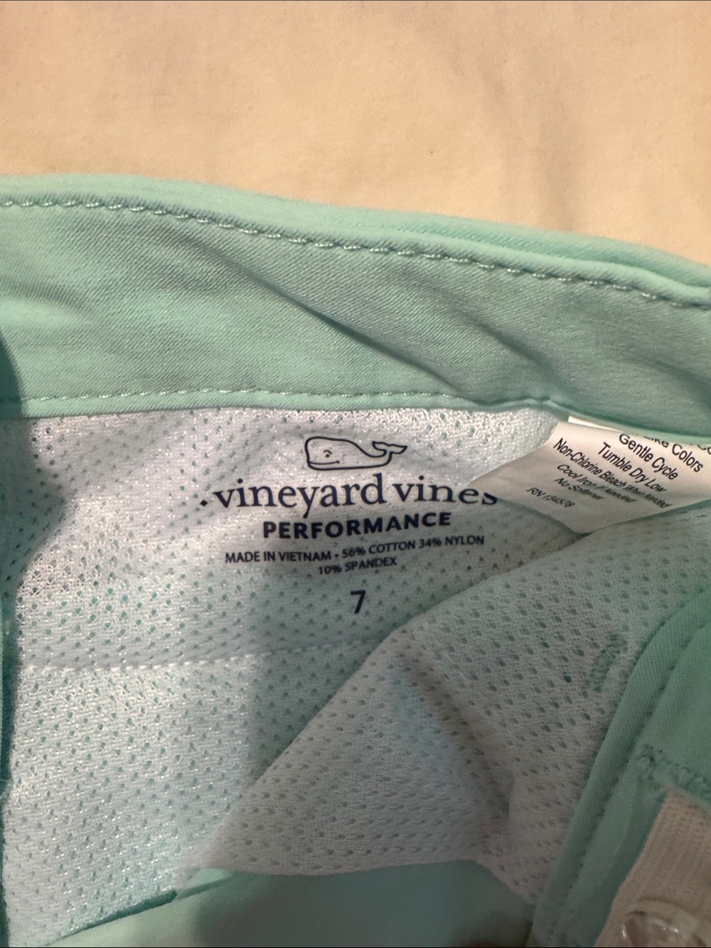 Vineyard Vines Kids Mint Green Flat Front Shorts - Picture 3 of 3